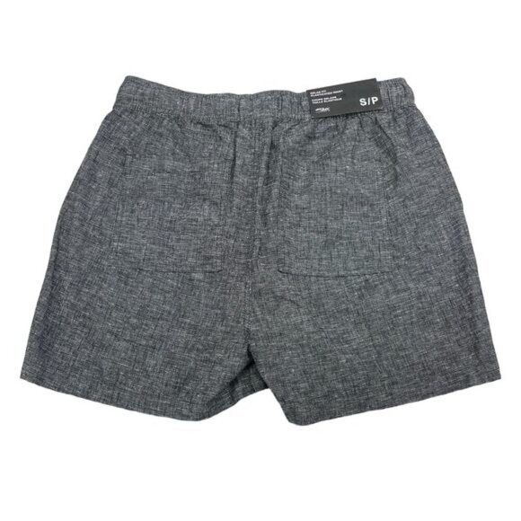 NWT SILVER JEANS Linen Blend Relaxed Fit Shorts Sz Small Black White - Picture 4 of 5